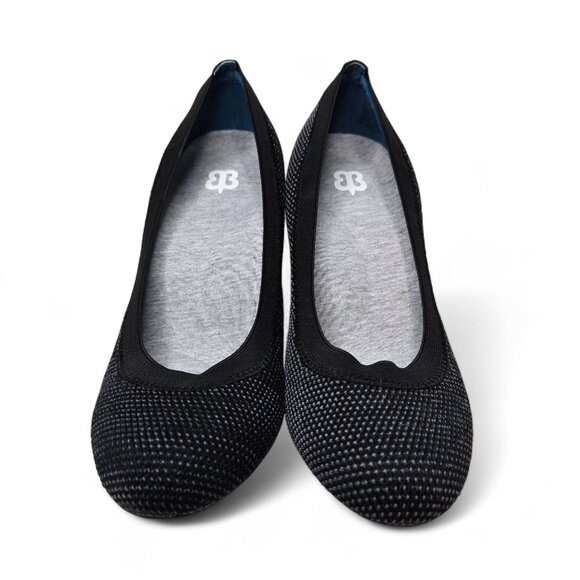 Betabrand Late to the Gate Knit Pumps Women Black Grey Memory Foam Insole Cozy 8 - Picture 3 of 8